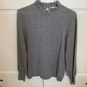 Sezane ruffle neck sweater